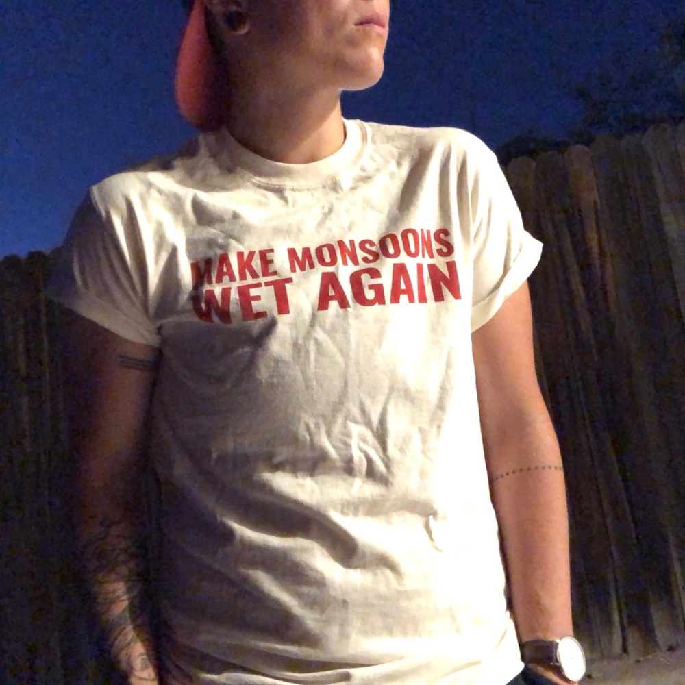 Handmade ‘Make Monsoons Wet Again’ T-Shirt (Small)